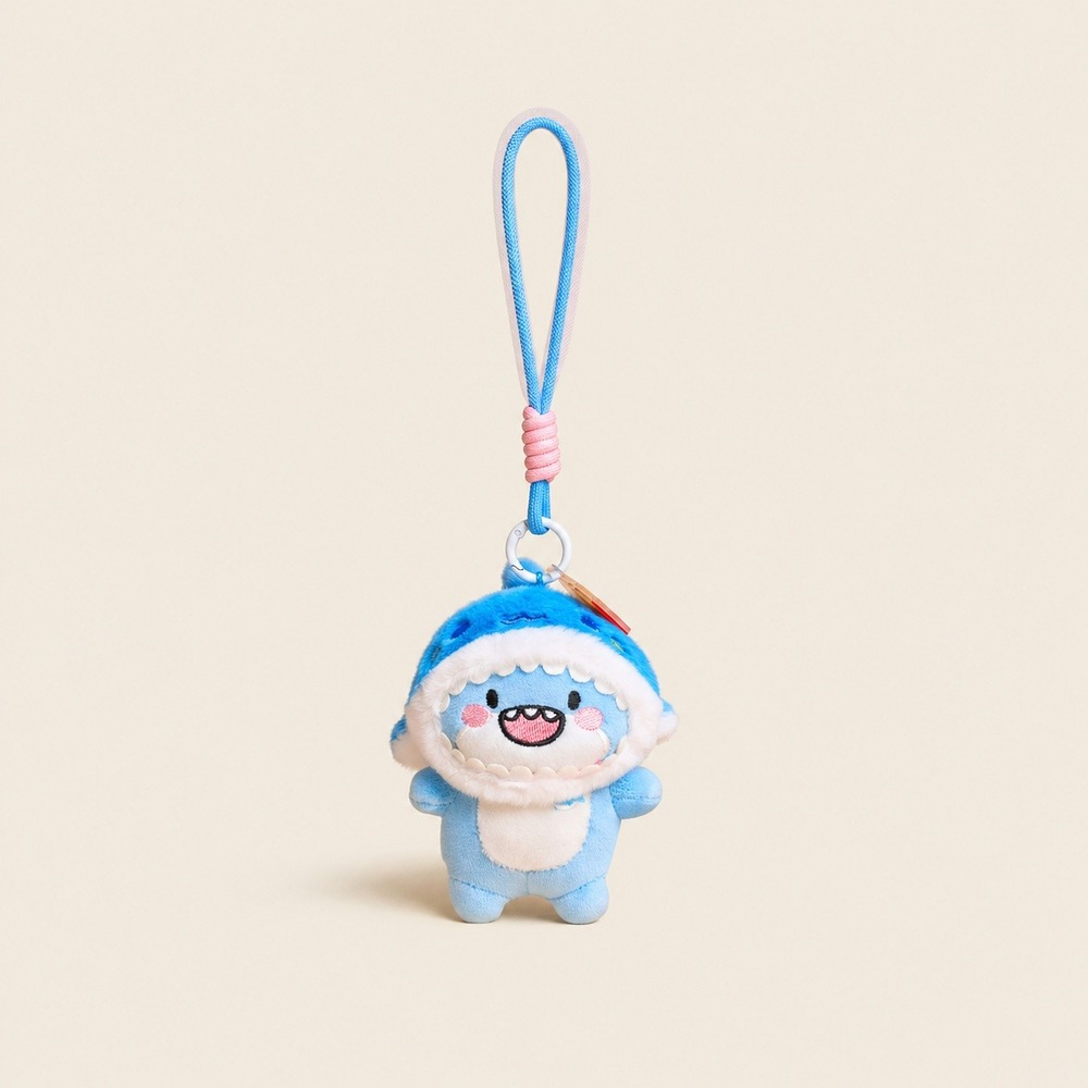 Have Rose Cute Shark Plush Keychain Bag Charm Kawaii 5" Blue Gift Accessory